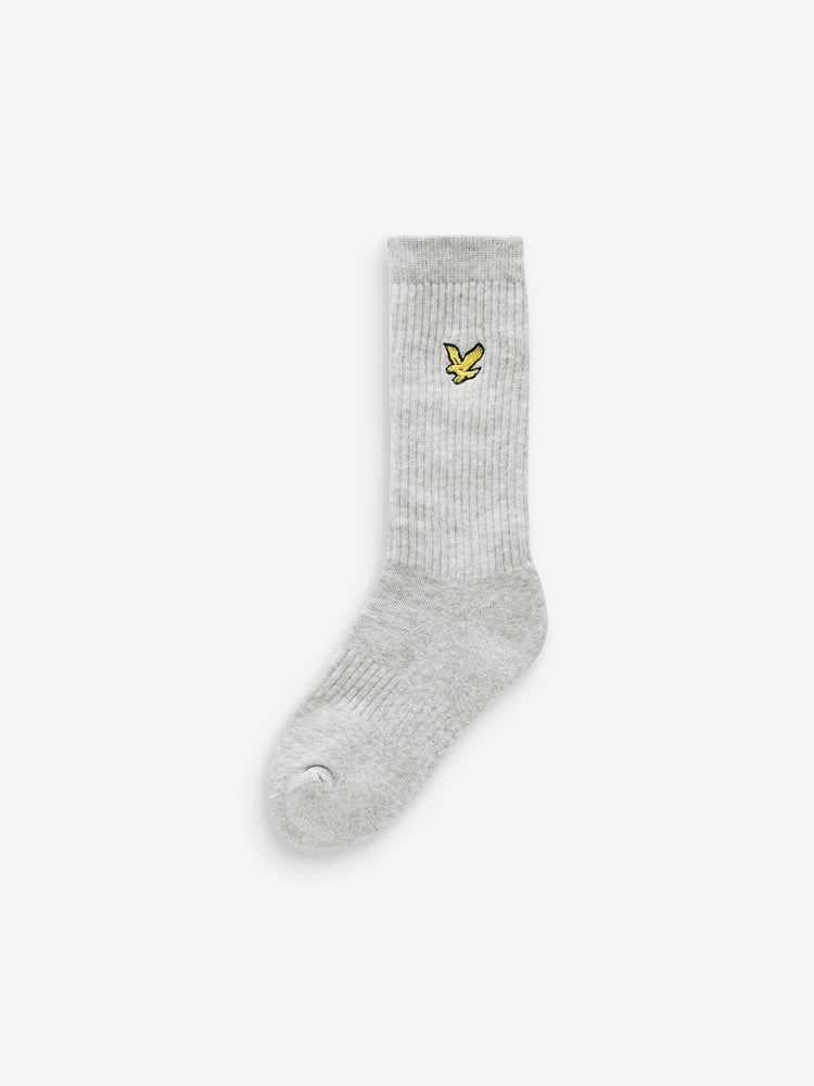 Lyle & Scott Grey Boys Scout Cotton Sports Socks 3 Pack - Image 2 of 4 Lyle & Scott Grey Boys Scout Cotton Sports Socks 3 Pack - Image 2 of 4