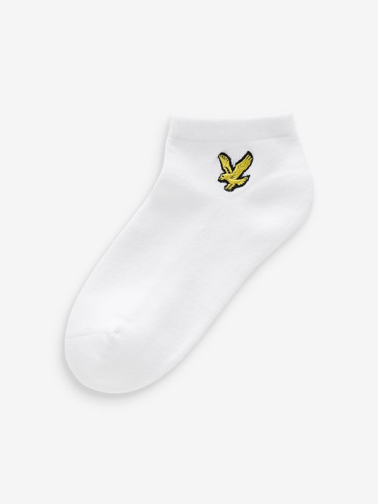Lyle & Scott White Boys Cotton Ankle Socks 3 Pack - Image 2 of 2 Lyle & Scott White Boys Cotton Ankle Socks 3 Pack - Image 2 of 2