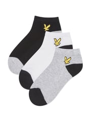 Lyle & Scott Black Contrast Heel And Toe Boys Desmond Ankle Socks 3 Pack - Image 1 of 4