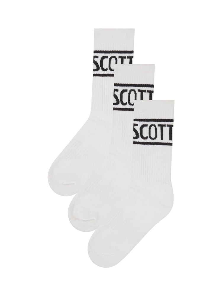 Lyle & Scott White Jacquard Boys Sports Socks 3 Pack - Image 1 of 2