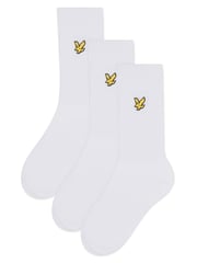 Lyle & Scott White Scout Boys Cotton Sports Socks 3 Pack - Image 1 of 2
