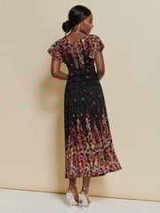 Jolie Moi Red Mirrored Print Lace Maxi Dress - Image 2 of 6