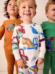Green/Orange Transport 3 Pack Snuggle Pyjamas (9mths-8yrs) - Image 2 of 15