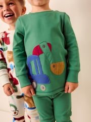 Green/Orange Transport 3 Pack Snuggle Pyjamas (9mths-8yrs) - Image 3 of 15