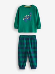 Green/Orange/Blue Dinosaur Check Woven Bottom Pyjamas 3 Pack (9mths-8yrs) - Image 7 of 13