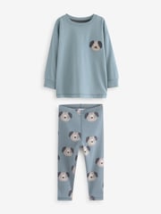 Blue/Brown/Khaki Green Animal 3 Pack Snuggle Pyjamas (9mths-8yrs) - Image 5 of 9