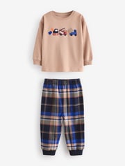Blue/Neutral Transport Woven Bottom Check Pyjamas 2 Pack (9mths-8yrs) - Image 6 of 11