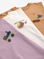 Pink/Rust/Cream Transport 3 Pack Oversized 100% Cotton Pyjamas (9mths-10yrs) - Image 15 of 16