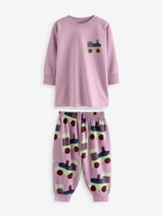 Pink/Rust/Cream Transport 3 Pack Oversized 100% Cotton Pyjamas (9mths-10yrs) - Image 5 of 16