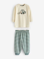 Neutral/Sage Green Transport 3 Pack Oversized Pyjamas (9mths-10yrs) - Image 3 of 6