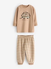 Neutral/Sage Green Transport 3 Pack Oversized Pyjamas (9mths-10yrs) - Image 4 of 6