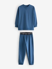 Blue/Grey/Charcoal Long Leg Pyjamas 3 Pack (4-16yrs) - Image 4 of 12