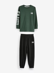 Blue/Grey Text 3 Pack Long Sleeve Pyjamas (3-16yrs) - Image 7 of 12