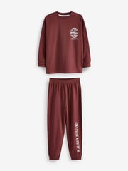 Blue/Grey Text 3 Pack Long Sleeve Pyjamas (3-16yrs) - Image 9 of 12