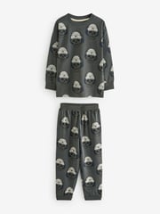 Blue/Grey Tie Dye Mock Sleeve Skateboard Long Sleeve Pyjamas 3 Pack (4-16yrs) - Image 5 of 9