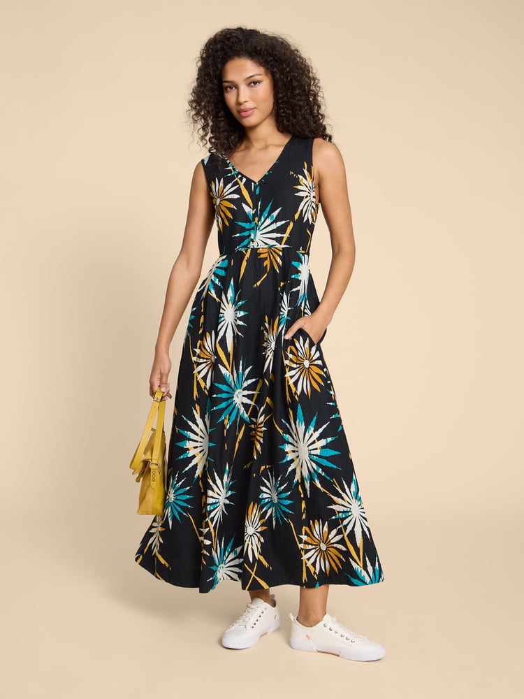 White Stuff Black Linen Blend Gigi Maxi Dress - Image 1 of 4 White Stuff Black Linen Blend Gigi Maxi Dress - Image 1 of 4