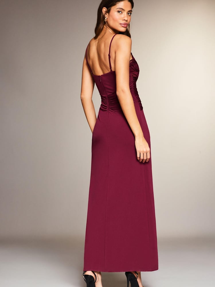 Lipsy Red Petite Applique Lace Cami Maxi Dress - Image 2 of 4 Lipsy Red Petite Applique Lace Cami Maxi Dress - Image 2 of 4
