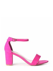 Linzi Pink Frankie Soft Faux Suede Open Toe Block Heel - Image 2 of 4
