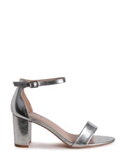 Linzi Silver Franki Soft PU Open Toe Block Heel - Image 2 of 4