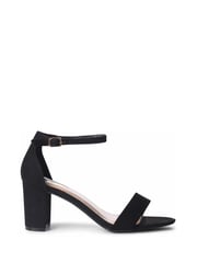 Linzi Black Frankie Soft Faux Suede Open Toe Block Heel - Image 2 of 4