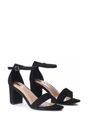 Linzi Black Frankie Soft Faux Suede Open Toe Block Heel - Image 4 of 4