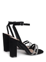 Linzi Black Imera Block Heeled Sandal With Diamante Front Strap - Image 4 of 4