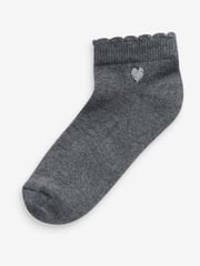 Multi 7 Pack Cotton Rich Embroidered Cushioned Sole Trainer Socks - Image 2 of 8