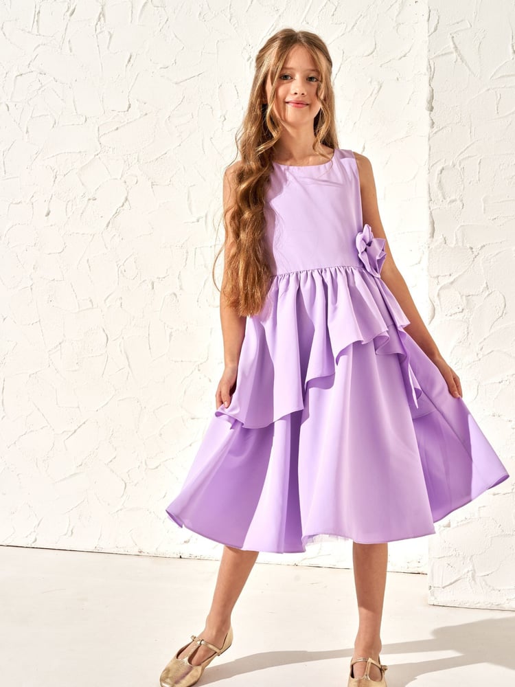 Angel & Rocket Purple Lourdes Corsage Waist Dress - Image 1 of 7