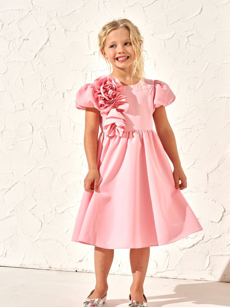 Angel & Rocket Pink Cascade Corsage Dress - Image 1 of 3