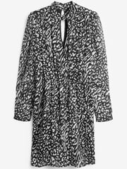 Black/White Animal Print Cut-Out Chiffon Mini Dress - Image 1 of 1