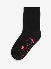 Black Splat Cotton Rich Cushioned Socks 7 Pack - Image 2 of 8