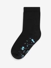 Black Splat Cotton Rich Cushioned Socks 7 Pack - Image 4 of 8