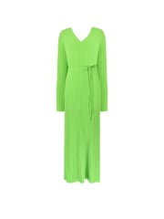 Ro&Zo Green Lime Wide Rib Knit V-Neck Dress - Image 5 of 6