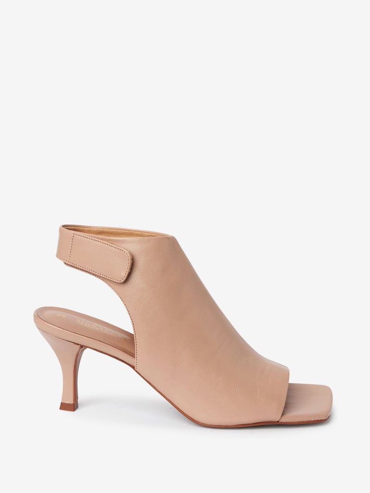 Nude Pink Signature Leather Open Toe Shoe Boots - Image 2 of 7