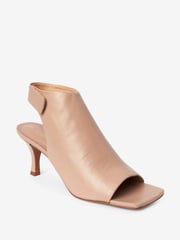 Nude Pink Signature Leather Open Toe Shoe Boots - Image 3 of 7