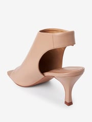 Nude Pink Signature Leather Open Toe Shoe Boots - Image 4 of 7