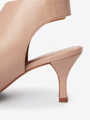 Nude Pink Signature Leather Open Toe Shoe Boots - Image 6 of 7