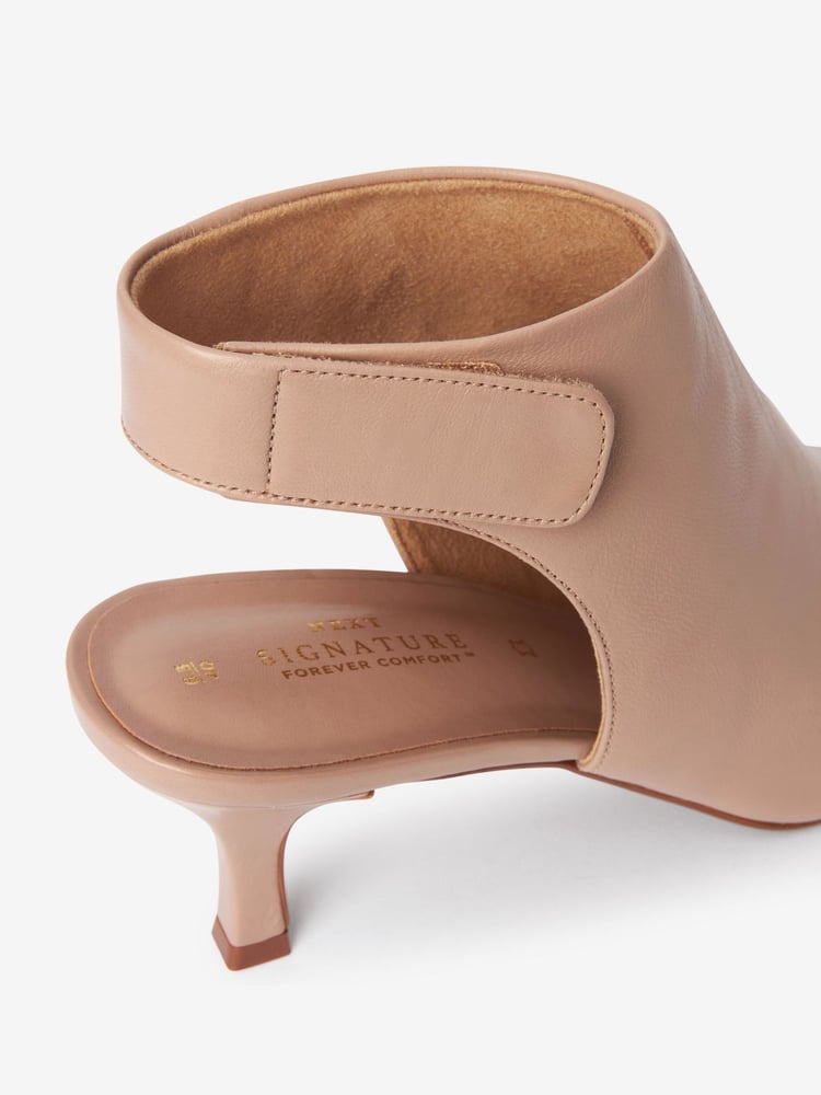 Nude Pink Signature Leather Open Toe Shoe Boots - Image 7 of 7