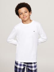 Tommy Hilfiger Black/White Original Long Sleeve 100% Cotton T-Shirts 2 Pack - Image 2 of 6
