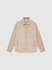 Reiss Wandsworth Gesteppte Hybrid-Jacke aus Alcantra - Bild 2 von 7
