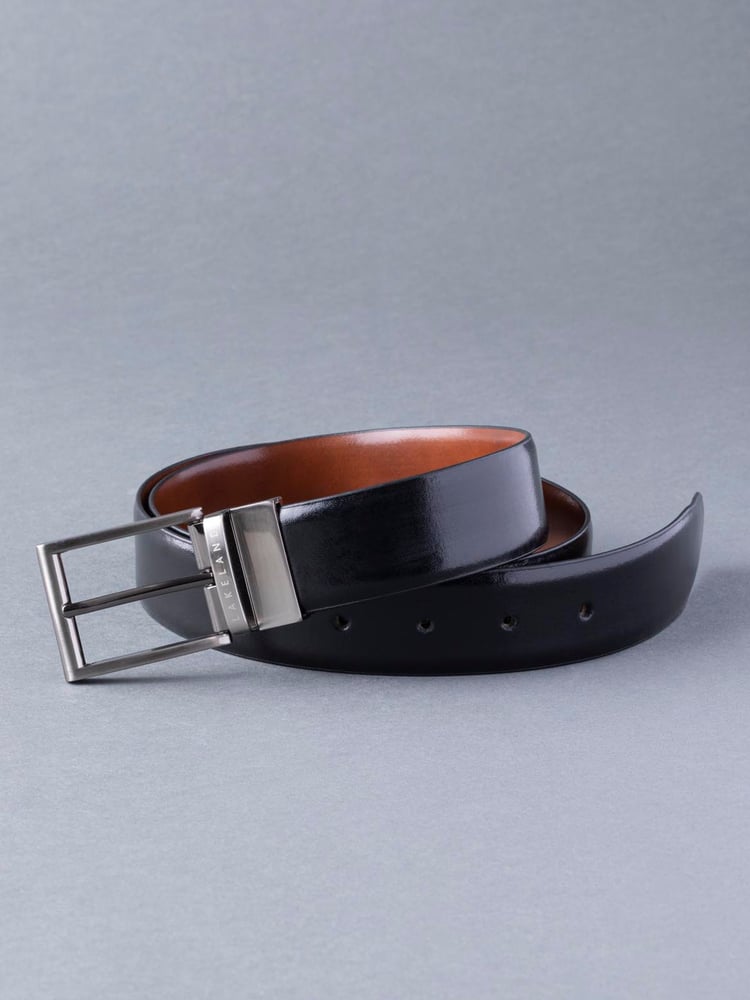 Lakeland Leather Tan/Black Caldew Double Sided Belt - Image 1 of 2
