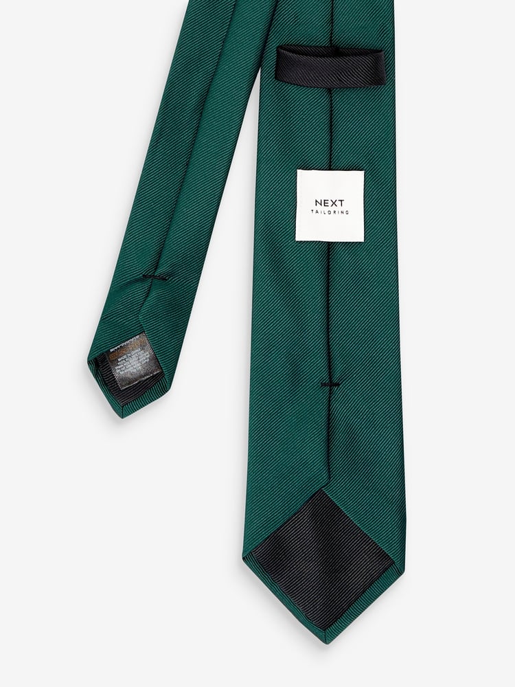 Black/Forest Green Twill Ties With Tie Clip 2 Pack - Image 5 of 5