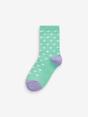 Colourful 7 Pack Cotton Rich Spot Stripe Ankle Socks - Image 3 of 8