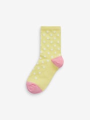 Colourful 7 Pack Cotton Rich Spot Stripe Ankle Socks - Image 6 of 8