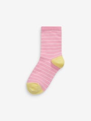 Colourful 7 Pack Cotton Rich Spot Stripe Ankle Socks - Image 8 of 8