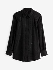 Black Sequin Long Sleeve  Shirt - Image 6 of 7