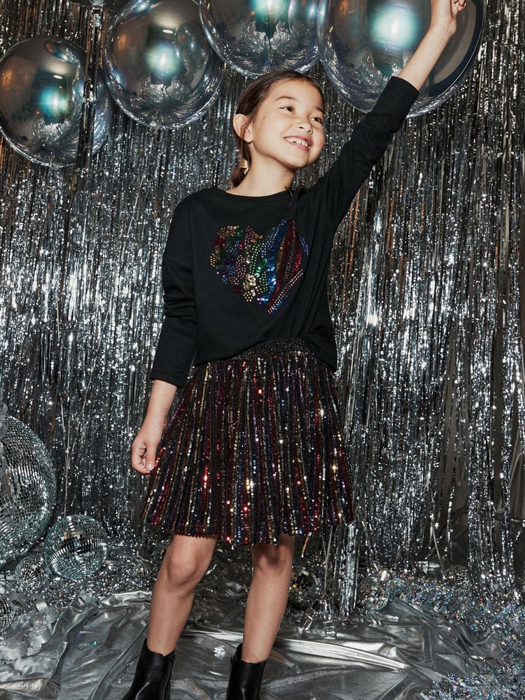 Rainbow Stripe Sequin Skirt (3-16yrs) - Image 2 of 7