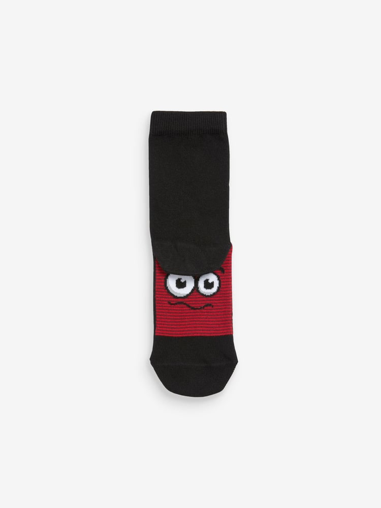 Black/ Bright Faces Cotton Rich Socks 7 Pack - Image 2 of 8