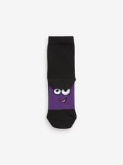 Black/ Bright Faces Cotton Rich Socks 7 Pack - Image 8 of 8