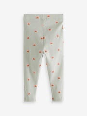 Pink Ditsy Rib Jersey Leggings 5 Pack (3mths-7yrs) - Image 2 of 3